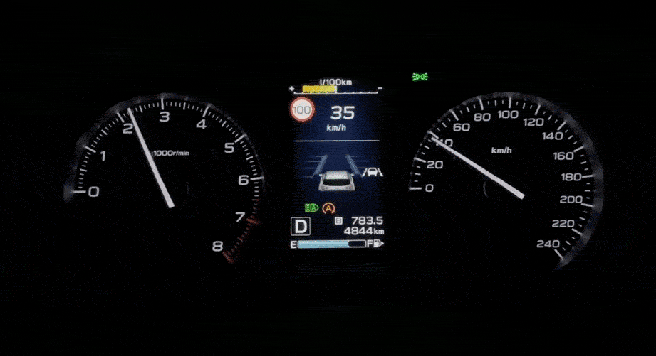 GIF capture of a CVT car with speedo accelerating